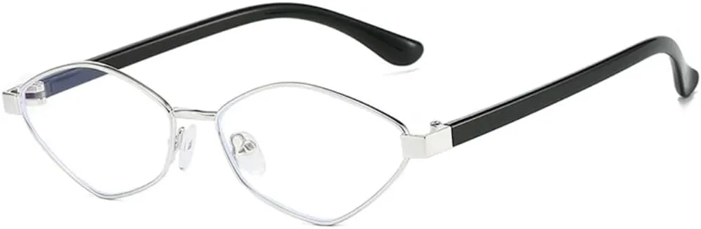 

Солнцезащитные очки для мужчин и женщин - защита UV400 - прозрачные линзы «кошачий глаз» для занятий спортом на открытом воздухе и вождения DSVIGF, Silver Clear