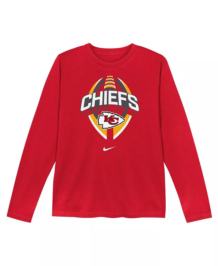 Дошкольная красная футболка Kansas City Chiefs Primetime Legend Icon с длинными рукавами Nike — фото 2