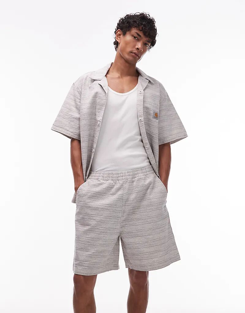 

Carhartt WIP gellar Текстурированный свободный крой короткий комбинезон кремового цвета