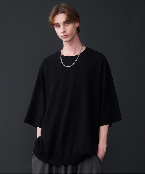 

Кружевная футболка свободного кроя KUUUPY, черный