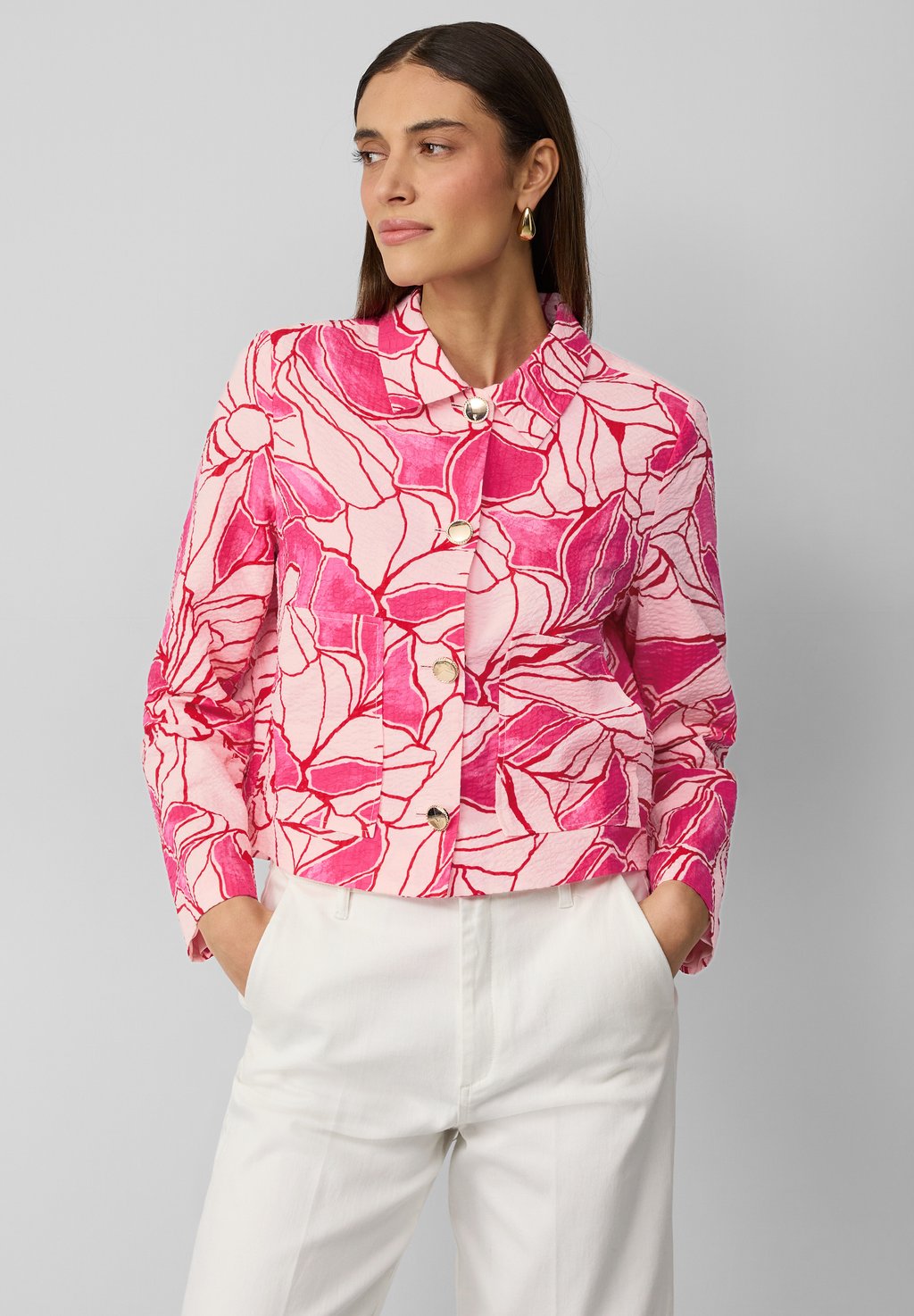 

Летняя куртка STRUKTURIERTE MIT ALL-OVER-PRINT s.Oliver BLACK LABEL, кремовый