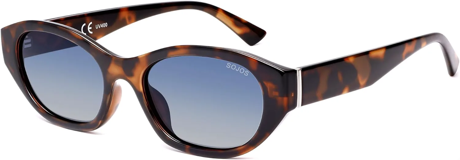

SOJOS Модные прямоугольные поляризованные солнцезащитные очки для женщин и мужчин в стиле ретро, ​​узкие квадратные, 90-е годы, SJ2673, Tortoise Blue Grading Lens