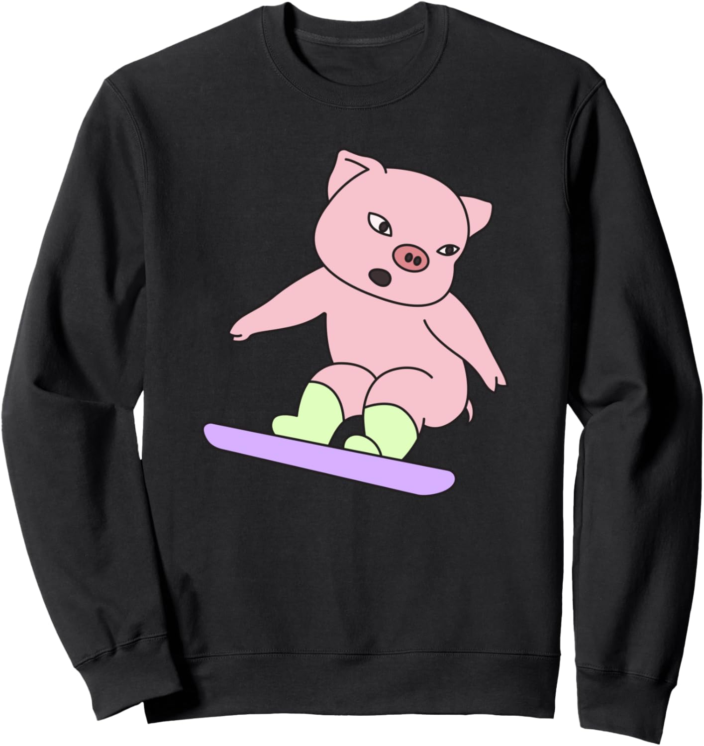 

Свинья на сноуборде, милая свинья, зимняя спортивная толстовка Pig Agriculture Animal Sow, черный