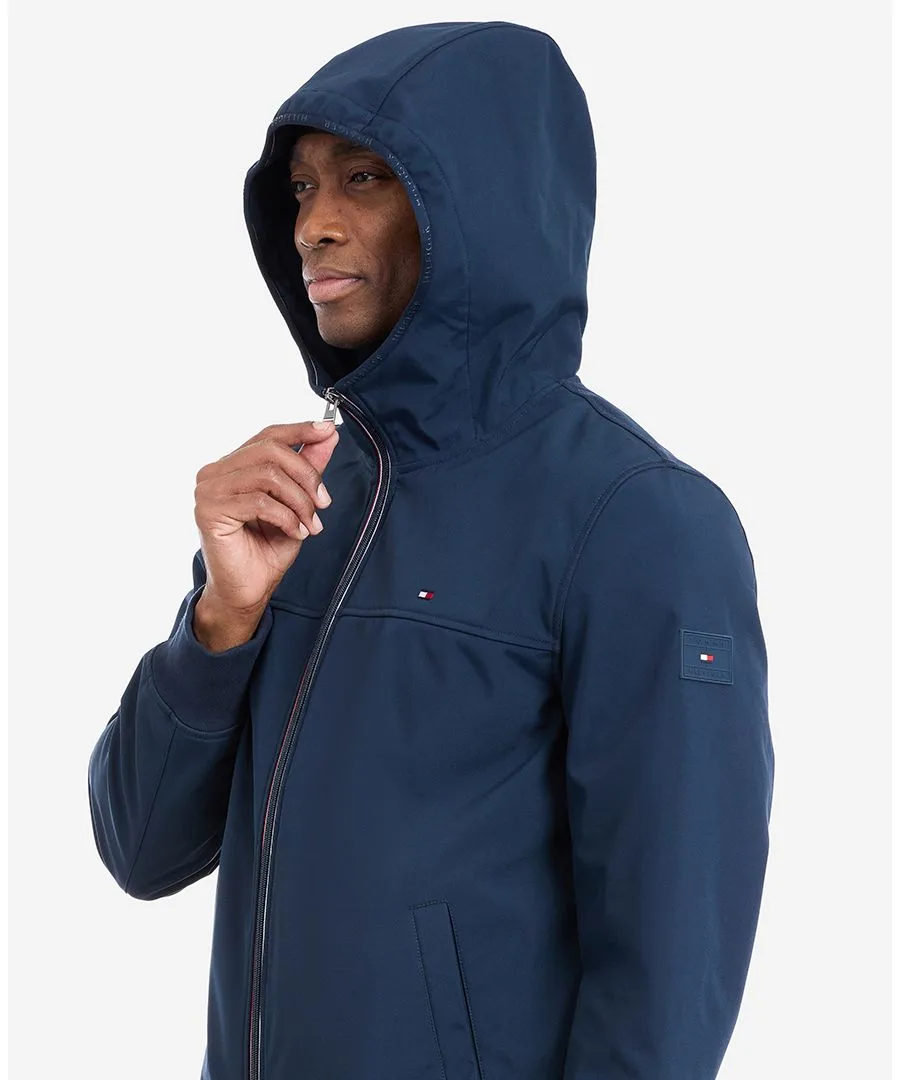 Мужская куртка-софтшелл с капюшоном Tommy Hilfiger, midnight синий — фото 4