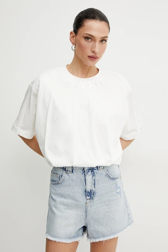 

Хлопковая футболка Pinko, белый