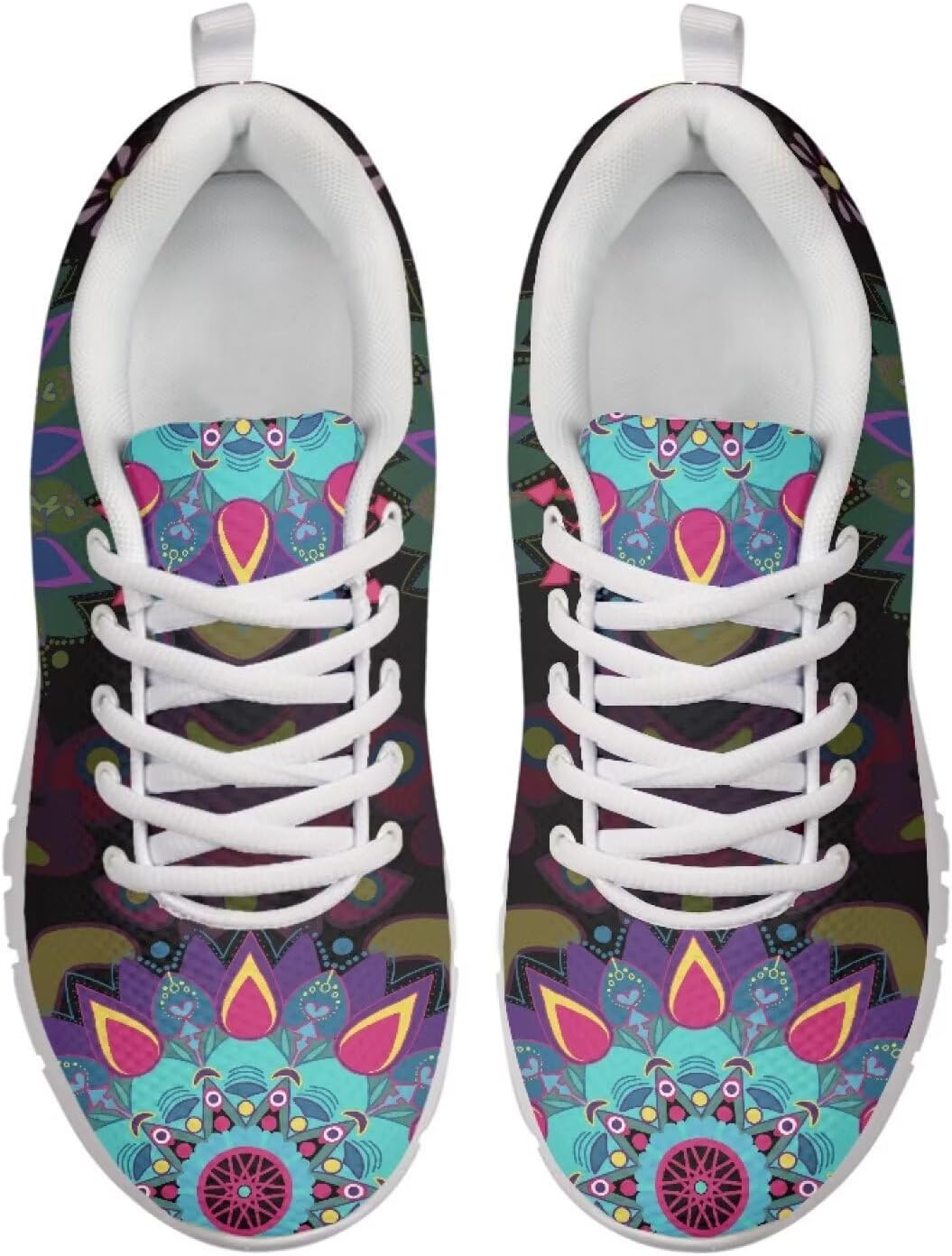 

Женские кроссовки для ходьбы, сетчатые беговые кроссовки для женщин и мужчин, теннисные спортивные кроссовки для зала, легкие Getelinseng, Hippie Rainbow Mandala