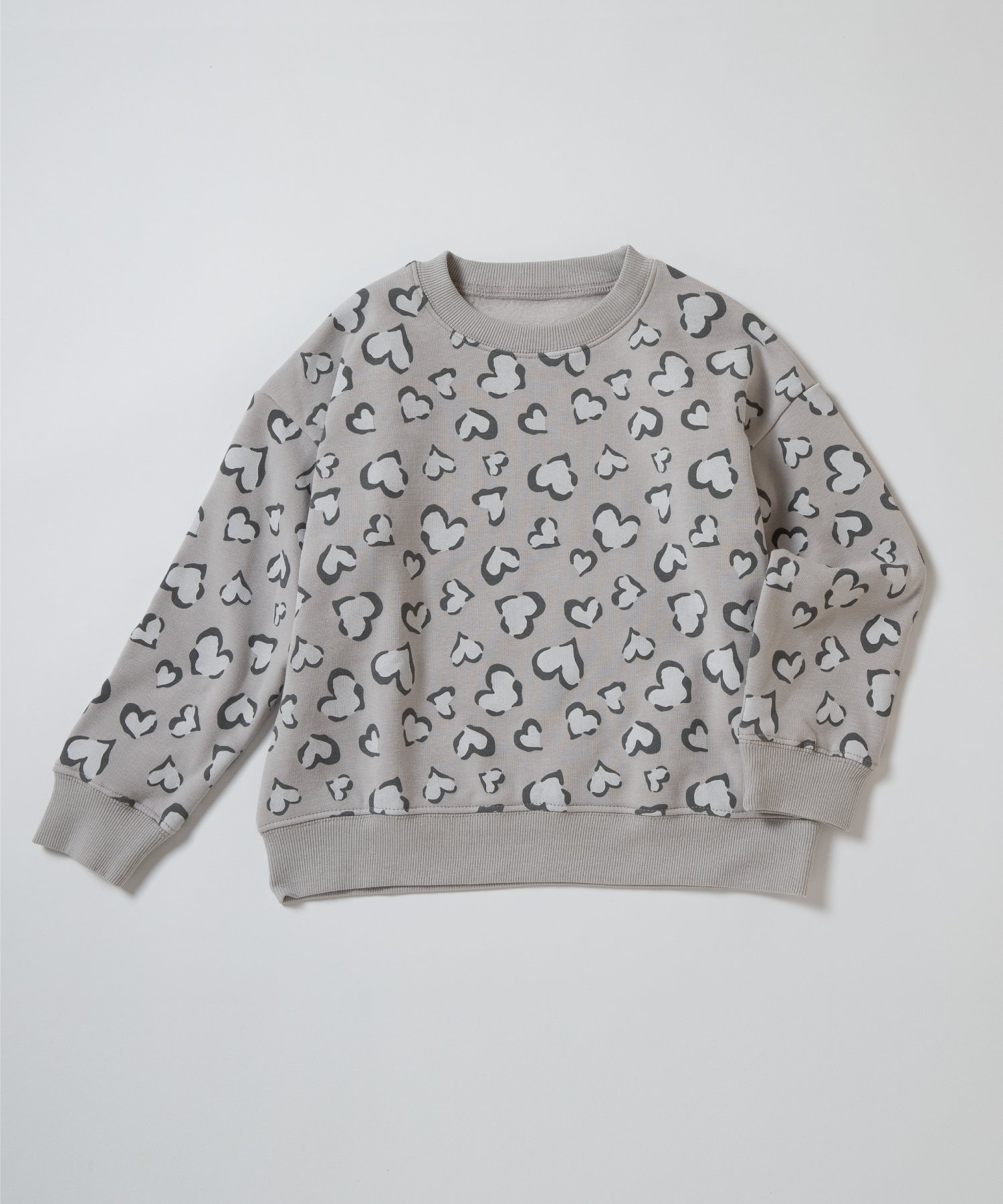 Толстовка с флисовой подкладкой и принтом по всей поверхности. Ever Closet, Heart (gray) — фото 3
