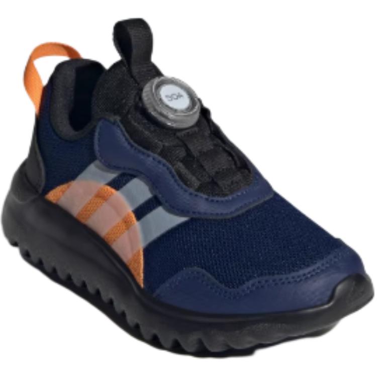 Adidas Кроссовки Activefle с низким верхом, противоскользящие, износостойкие, детские, черно-белые, темно-синие — фото 3