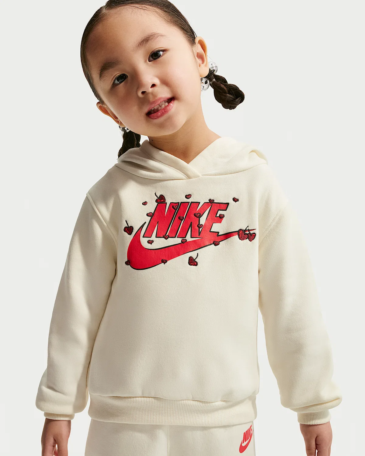 Детский флисовый свитшот с капюшоном и джоггеры Nike, Brown — фото 2
