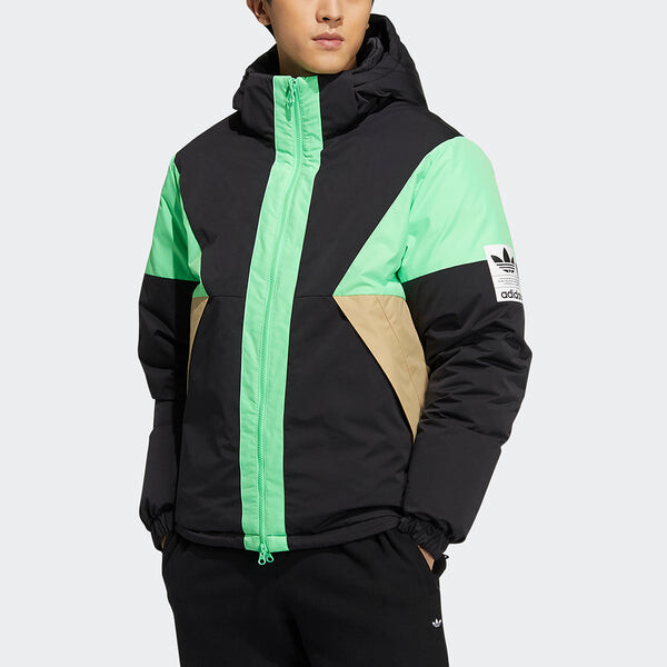 Пуховик adidas originals Revers Down Jkt Reversible Sports hooded down Jacket Black, черный — фото 2