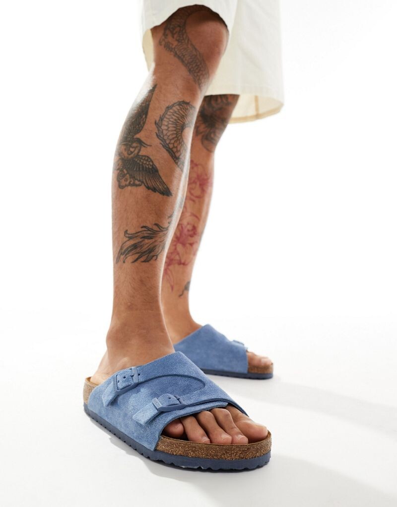 

Сандалии Birkenstock Zurich из синей замши