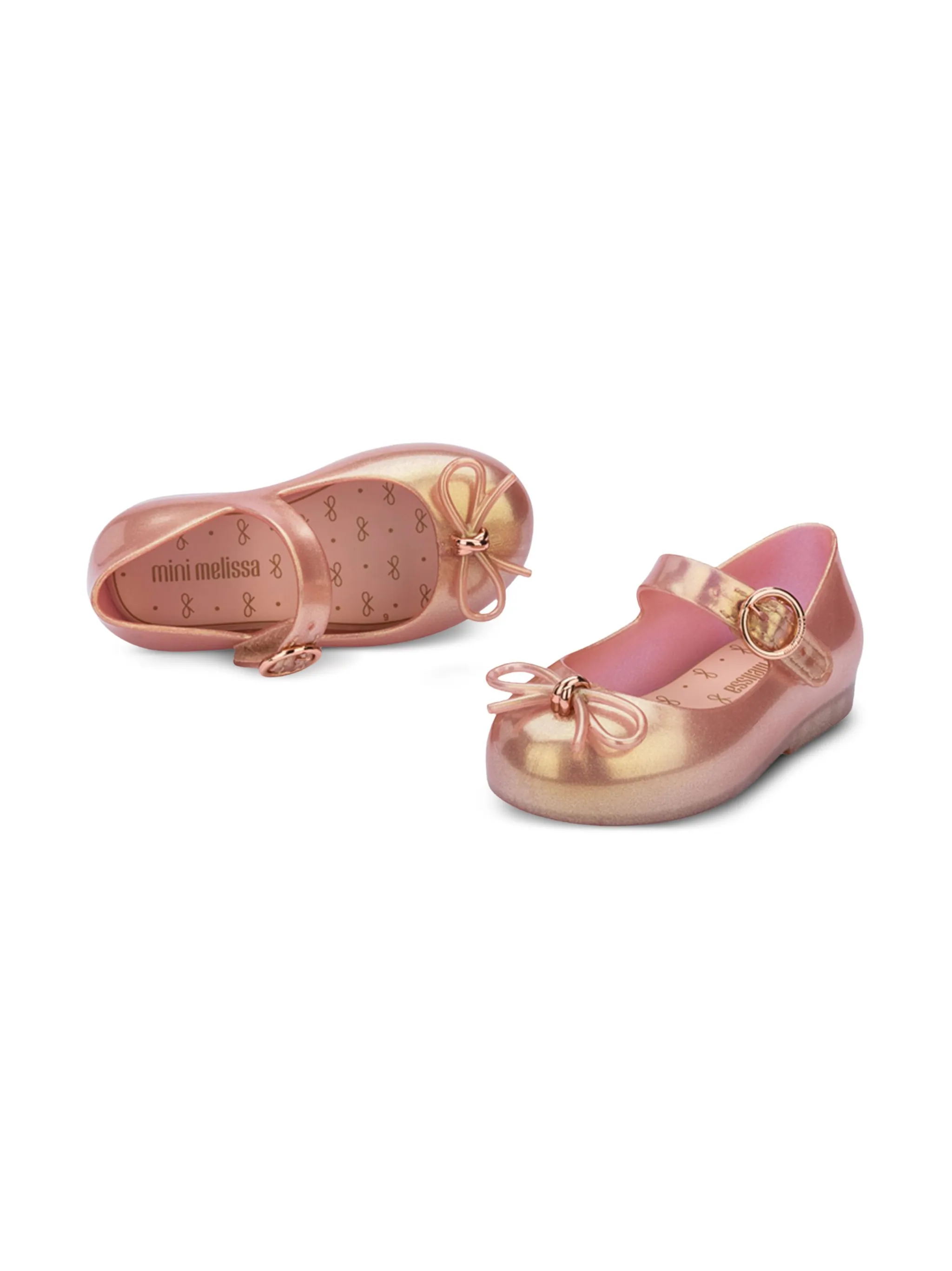 Балетки с бантом Mini Melissa, золотистый — фото 3