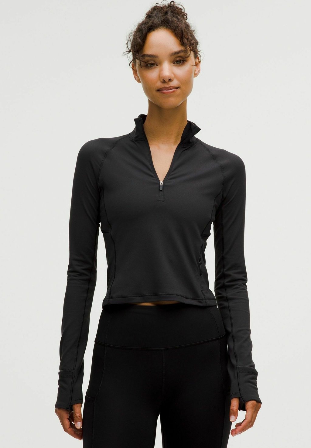 

Топ с длинными рукавами RULU RUN CROPPED HALF lululemon, черный