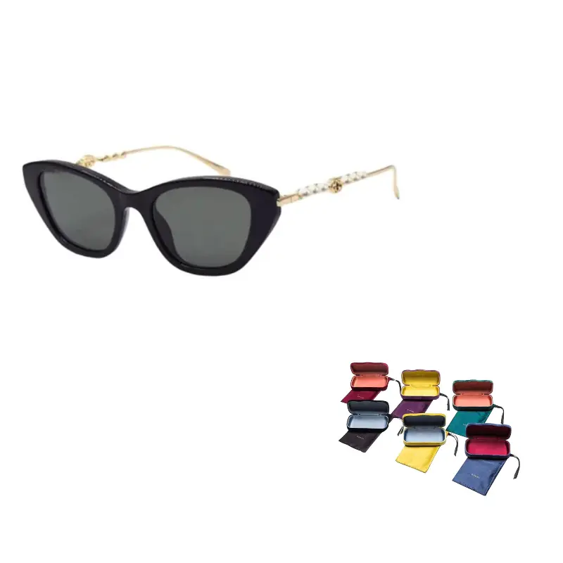 

GUCCI Солнцезащитные очки Cat Eye для женщин, черные с золотом