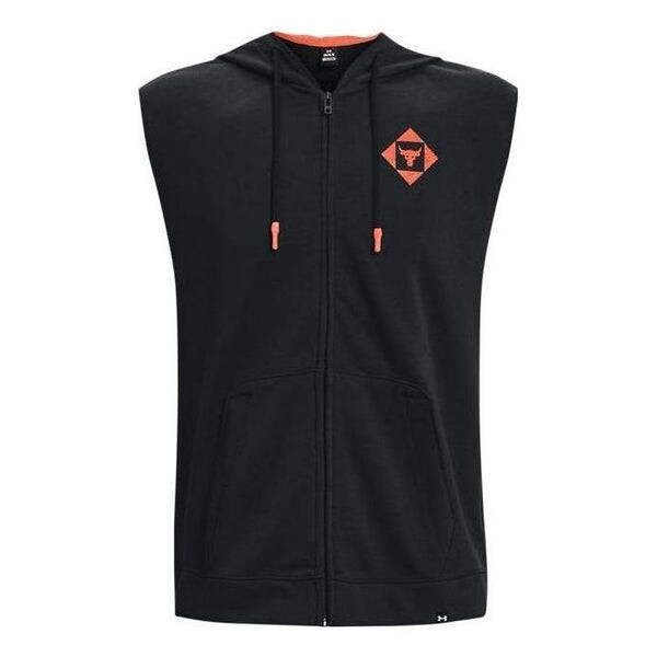 

Толстовка project rock sleeveless hoodie 'black multi' Under Armour, черный