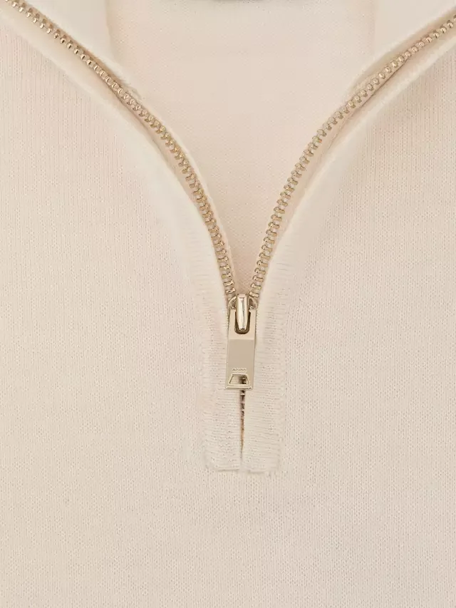 Детский джемпер Blackhall с застежкой-молнией до середины груди Reiss, White — фото 4