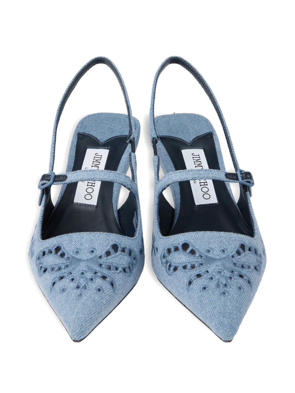 Туфли Didi с ремешком на пятке и вышивкой JIMMY CHOO, синий — фото 4