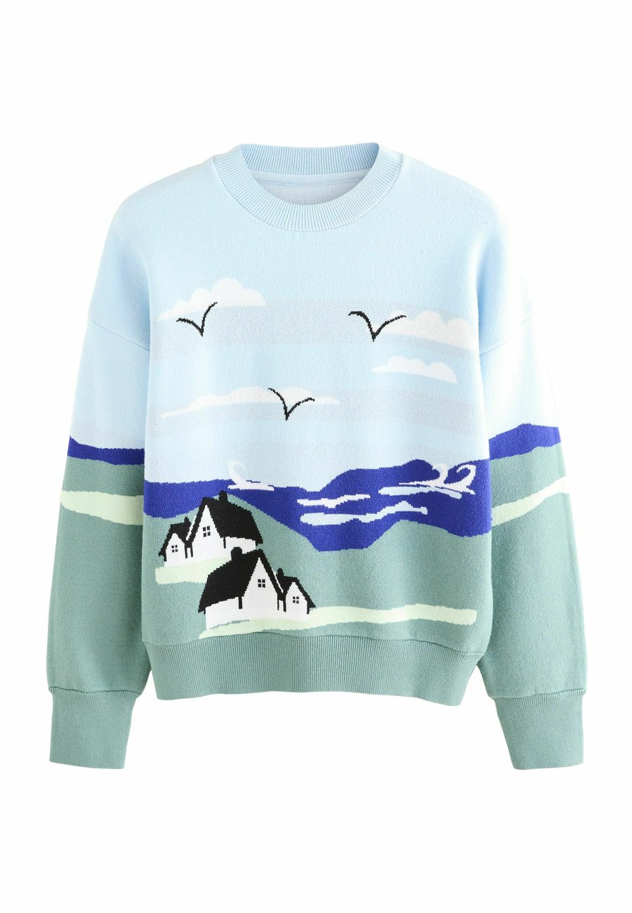 

Джемпер Next CREWNECK , Blue Green Scenic Graphic/Blue