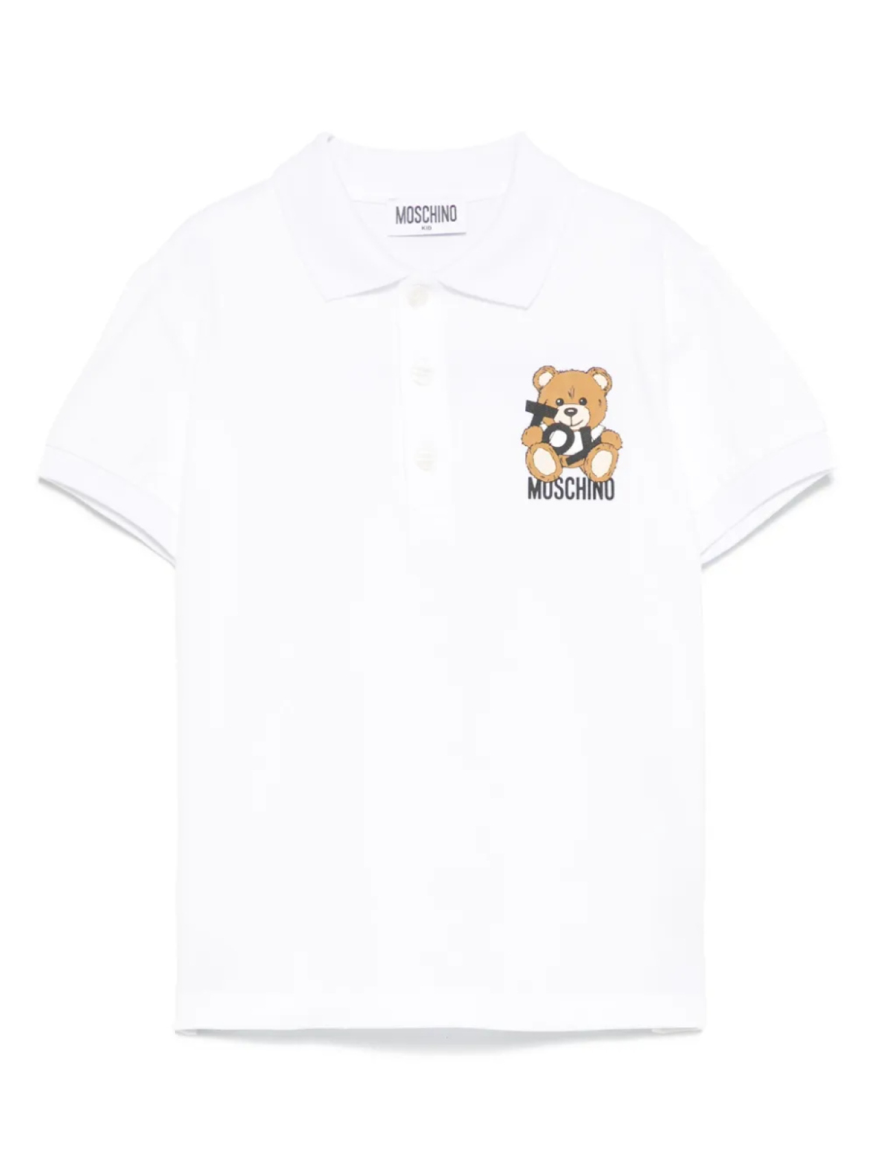 

Moschino Kids рубашка поло из ткани пике, белый