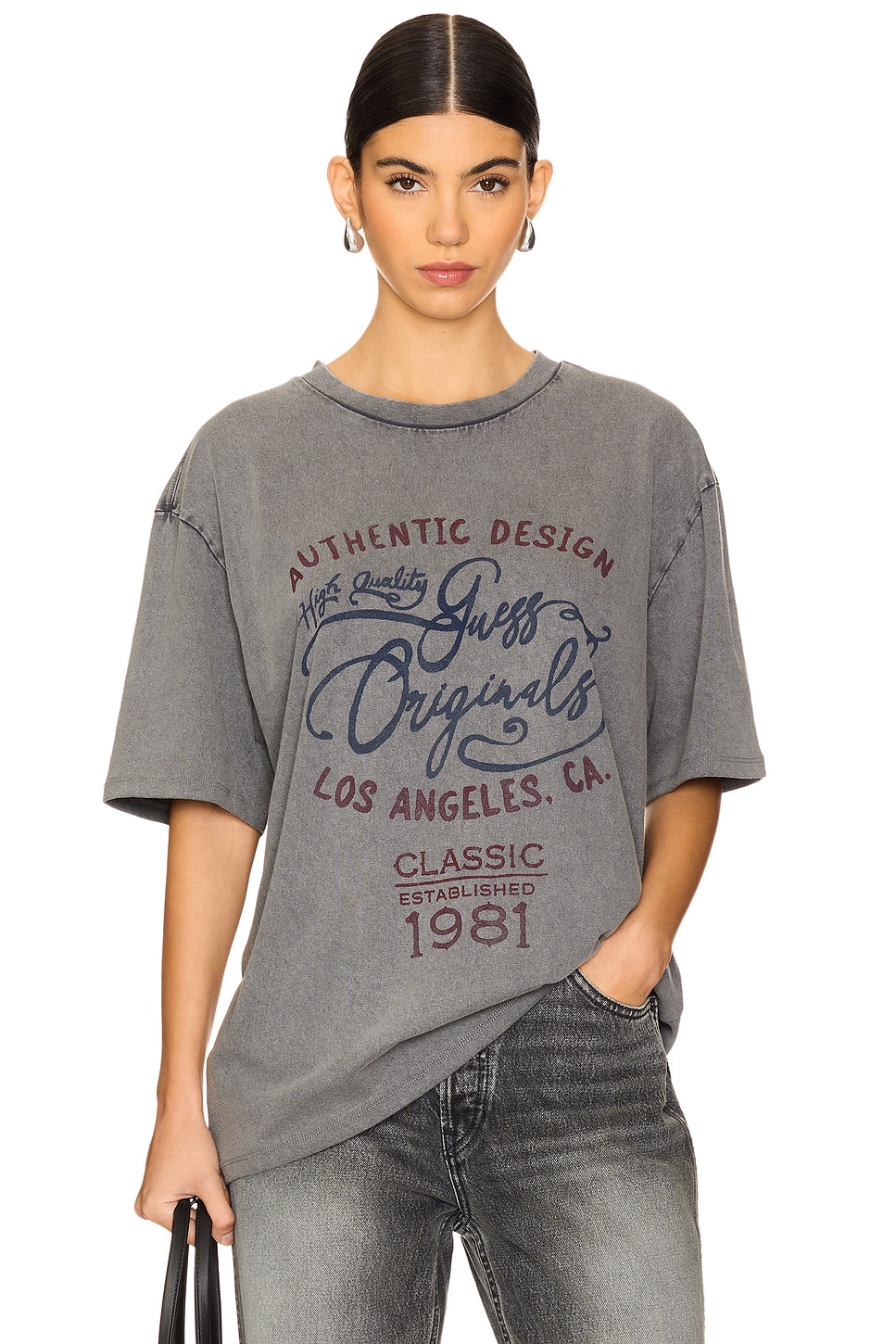 

Винтажная графическая футболка Guess Originals, синий