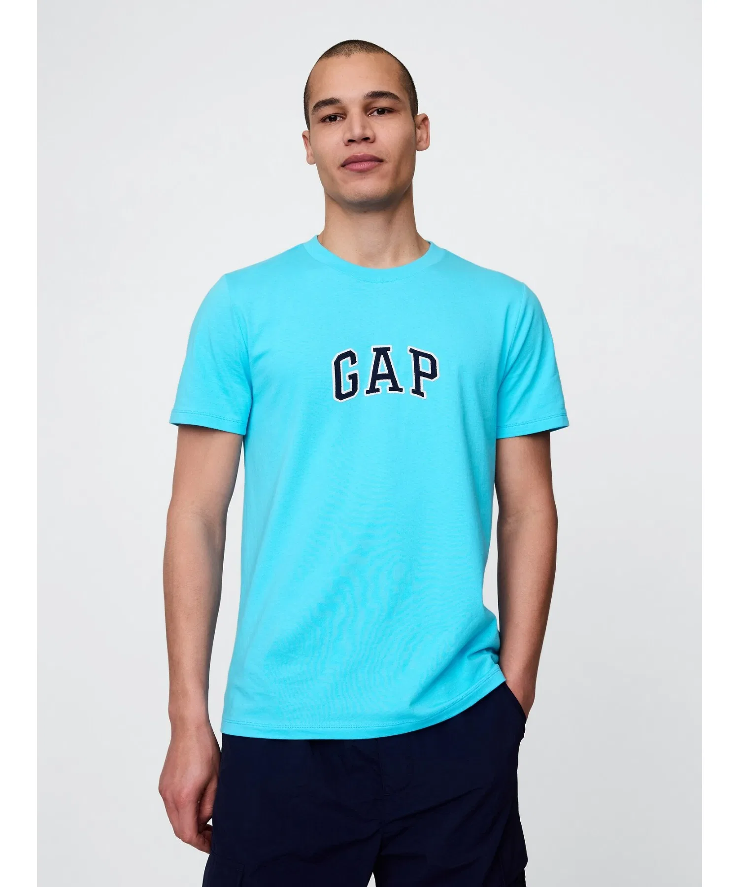 Унисекс футболка с логотипом GAP, хлопковая, розовая — фото 2