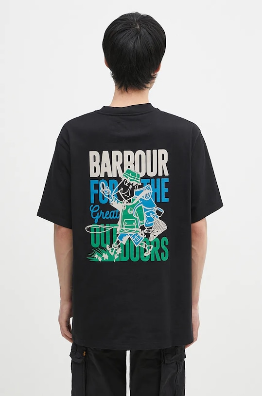 

Хлопковая футболка Leonard OS Graphic Barbour, черный