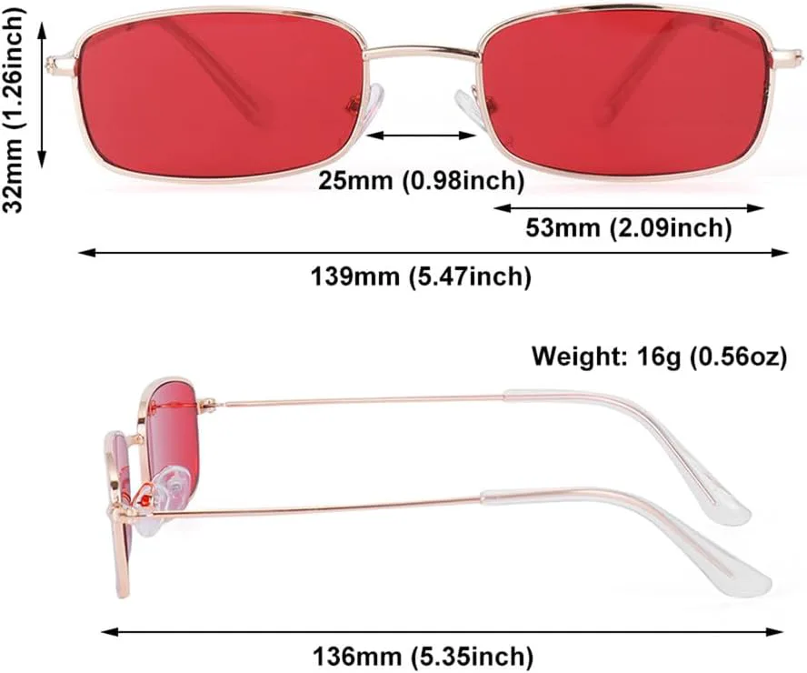 

Узкие мужские солнцезащитные очки прямоугольной формы, женские металлические солнцезащитные очки в винтажном стиле с защитой от УФ-излучения UV400 HDUBFY, 7