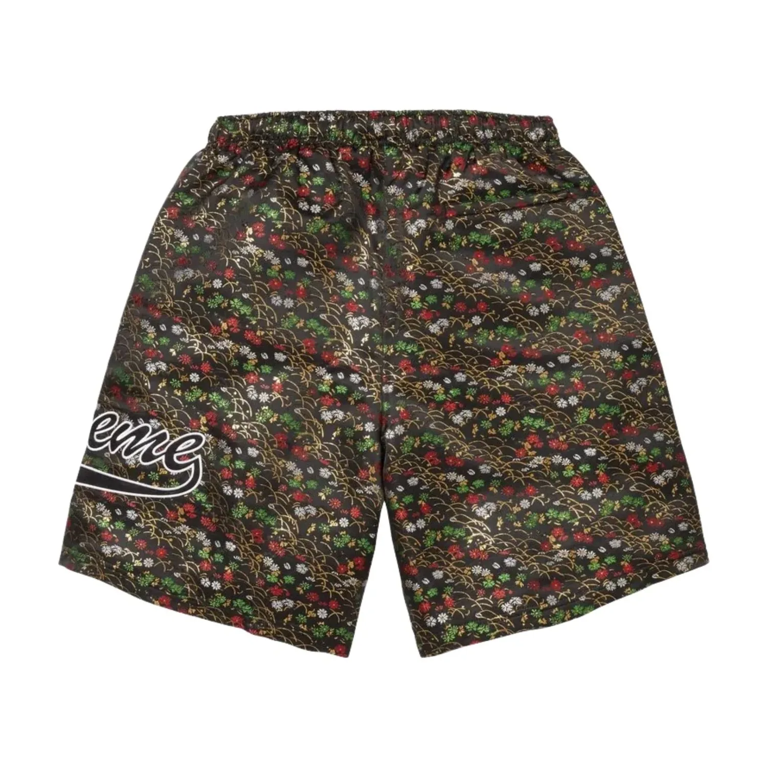 Шорты Supreme SS26 с цветочным жаккардовым принтом, черные — фото 2