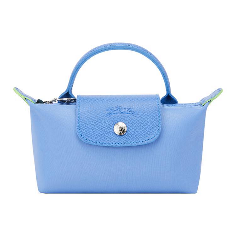 

LONGCHAMP Женская сумка-мессенджер Le Pliage Green из переработанного полиамида с кожаной подкладкой, василькового цвета