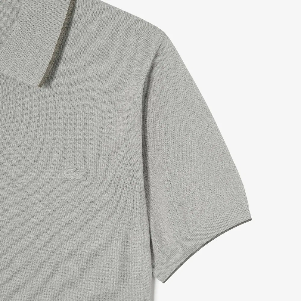 Мужской поло свитер с коротким рукавом из бумажной пряжи Lacoste — фото 3