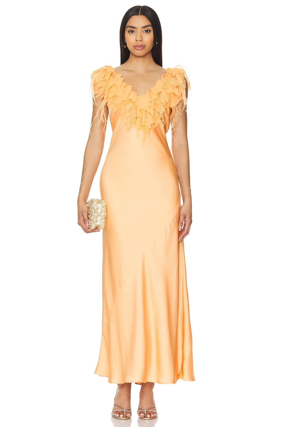 

Платье манота Loveshackfancy, цвет tangerine
