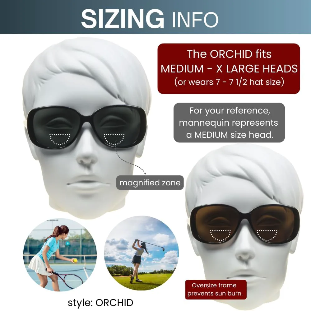 

Женские поляризованные бифокальные солнцезащитные очки proSPORT для чтения, коричневые линзы, черепаховая оправа, увеличенный размер, модель Jackie 2.25, Brown Lens