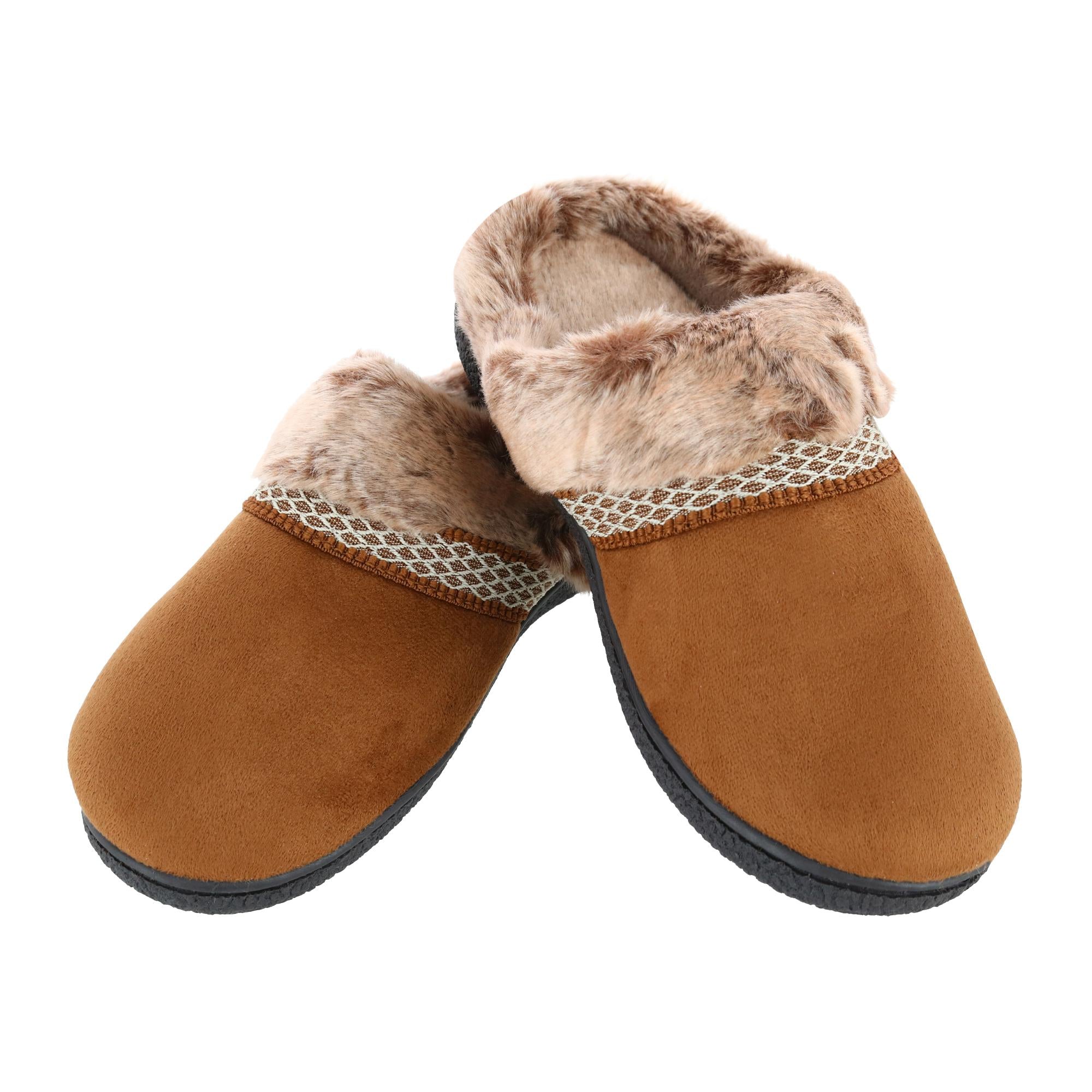 Женские тапочки Mallory Hoodback из микрозамши Isotoner, цвет cognac