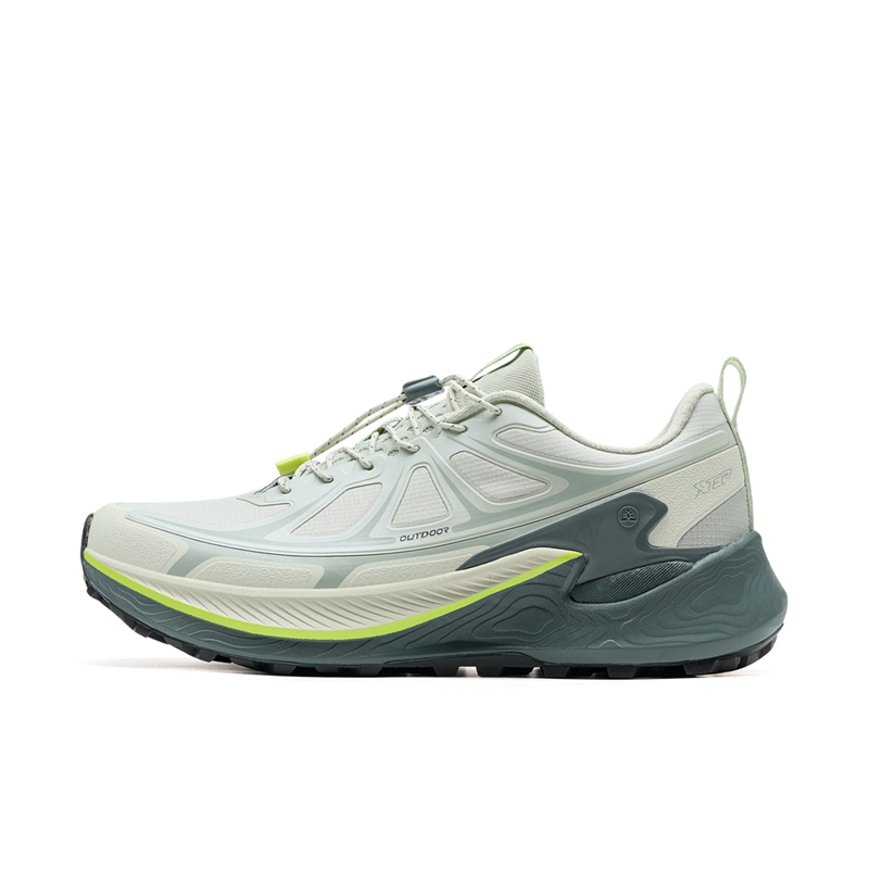 

XTEP Нескользящие износостойкие низкие кроссовки для активного отдыха, мужские, кремово-зеленые, серо-каменно-зеленые