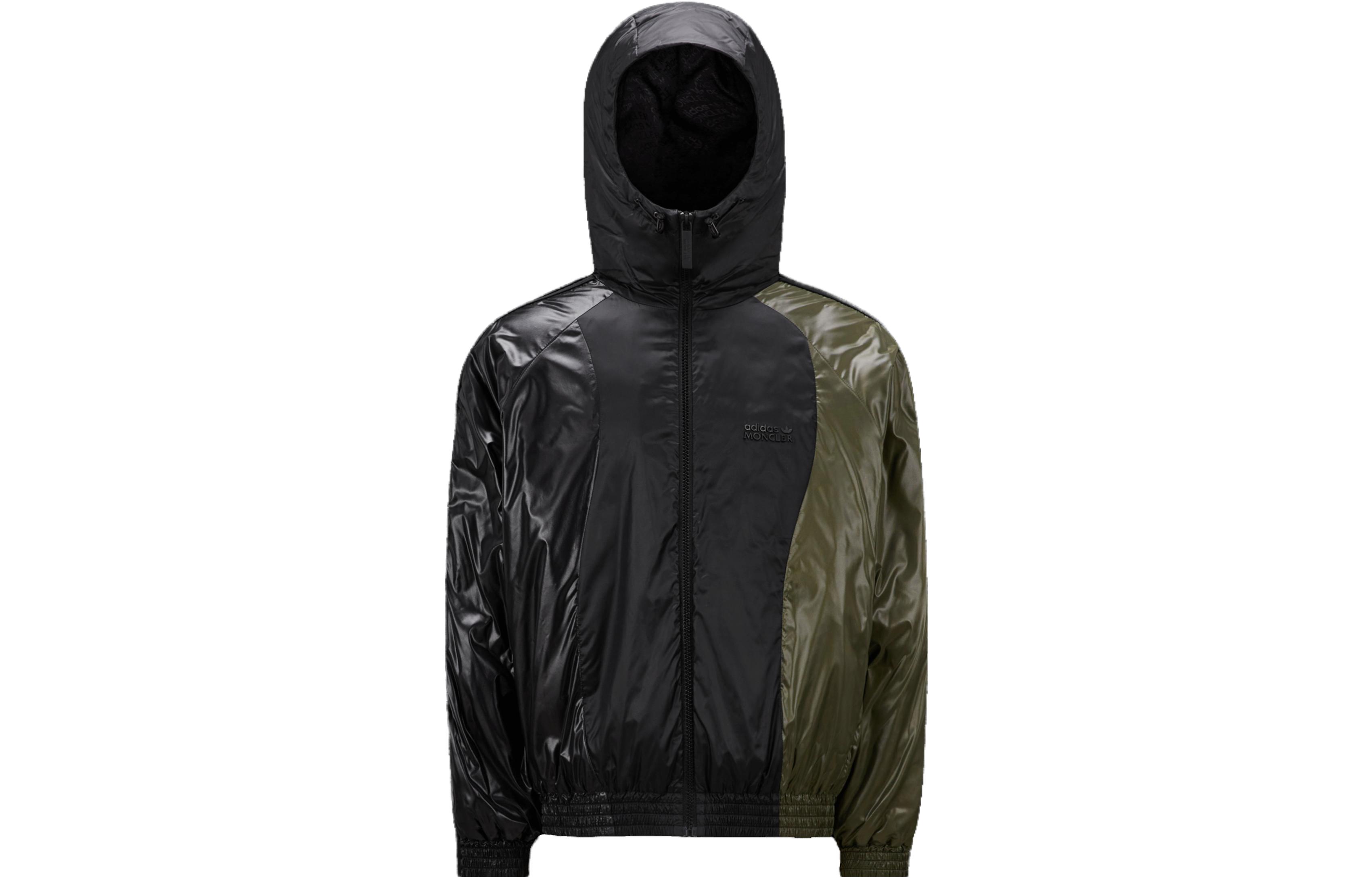 X Adidas Originals Balzers Короткая Пуховая Куртка Moncler, черный/зеленый — фото 3