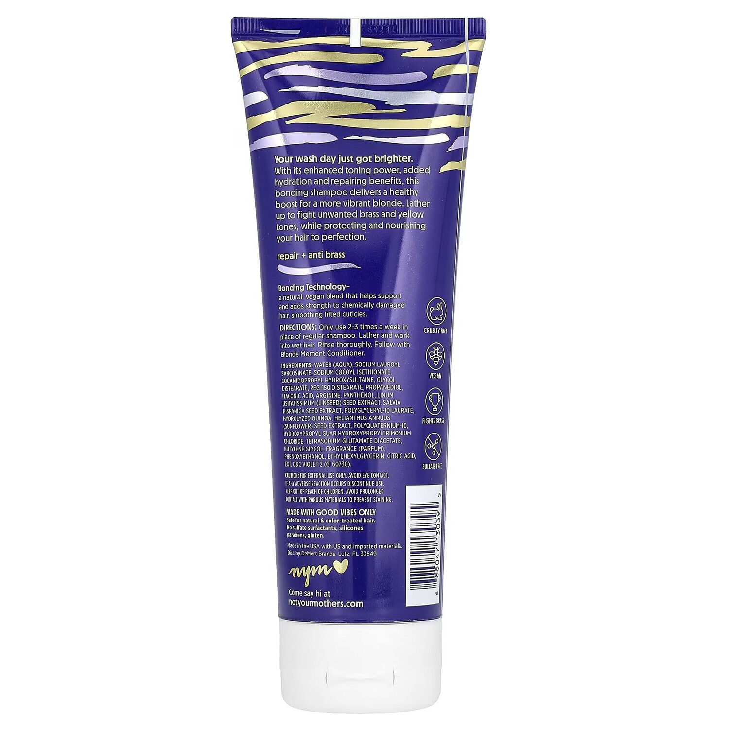 Blonde Moment, Шампунь Tone & Repair Purple, для светлых, мелированных и серебристых волос, 8 жидких унций (237 мл) Not Your Mother'S — фото 2