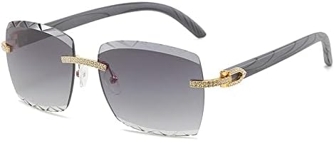 

Солнцезащитные очки с алмазной огранкой для женщин, без оправы, с кристальными блестками, женские солнцезащитные очки с градиентным переходом цвета для мужчин MTZJH, C02 Gold Gray