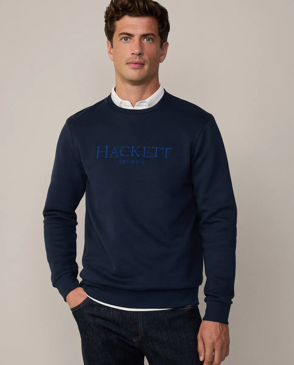 

Мужская толстовка Heritage с вышитым логотипом Hackett, темно-синий