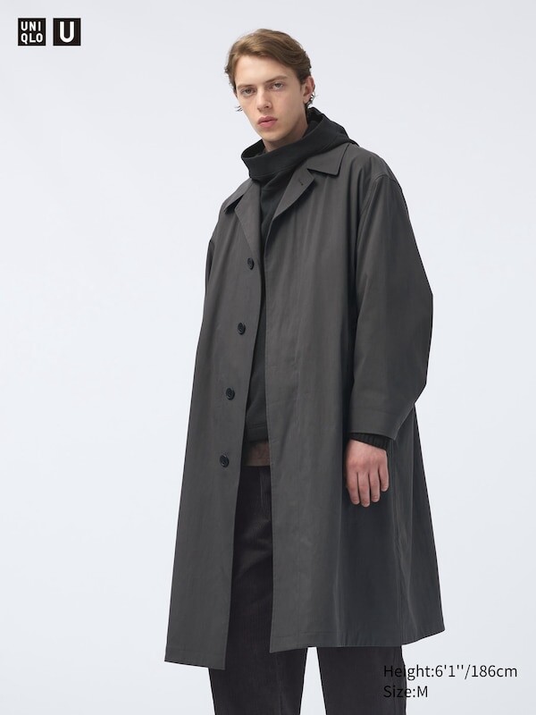 

Однобортное пальто большого размера Uniqlo, серый