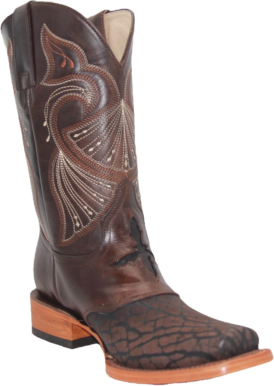 

Мужские коричневые ковбойские сапоги Western из натуральной кожи с квадратным носком The Western Shops