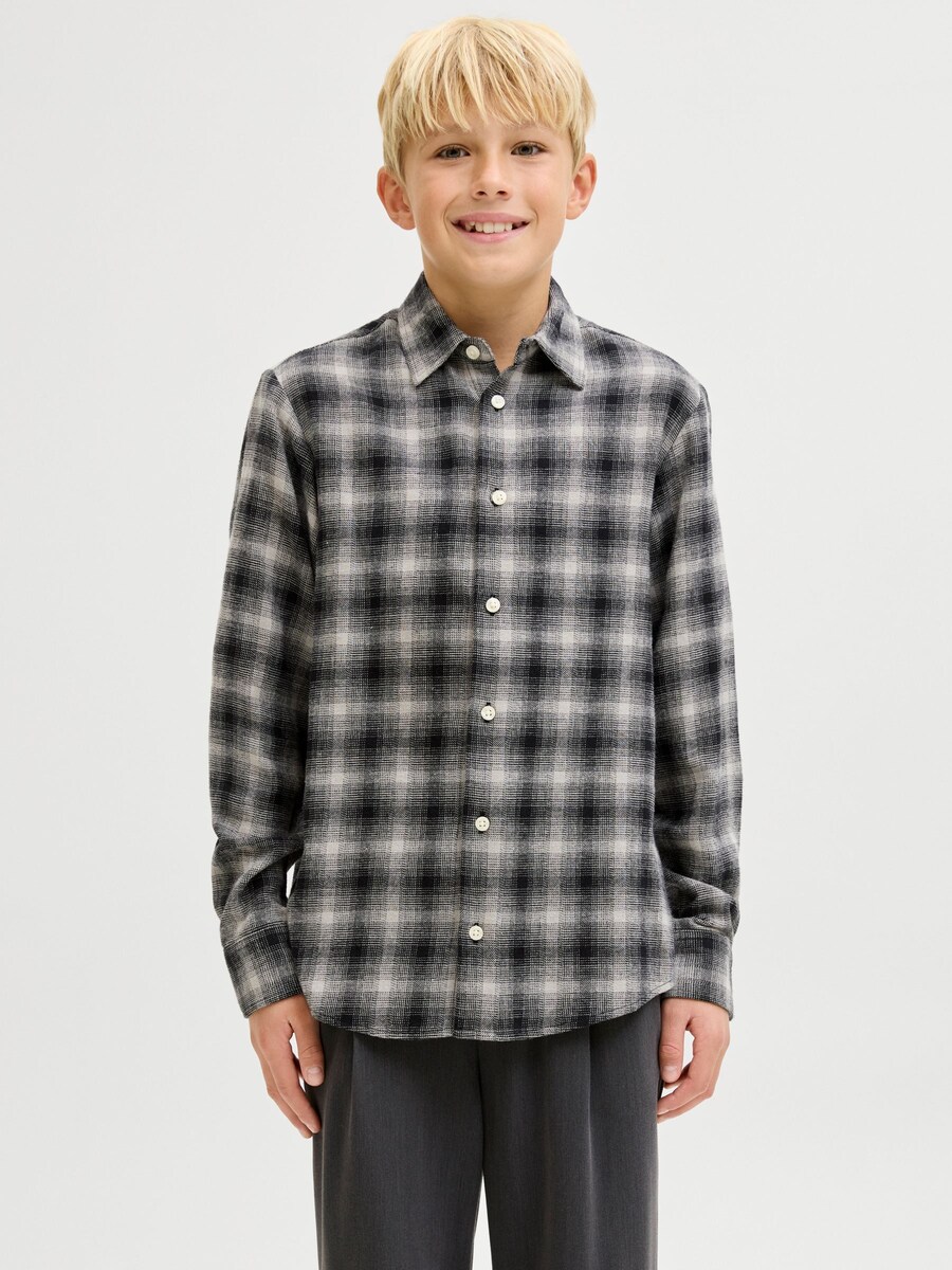 Рубашка на пуговицах классического кроя Jack & Jones Junior, серый — фото 2