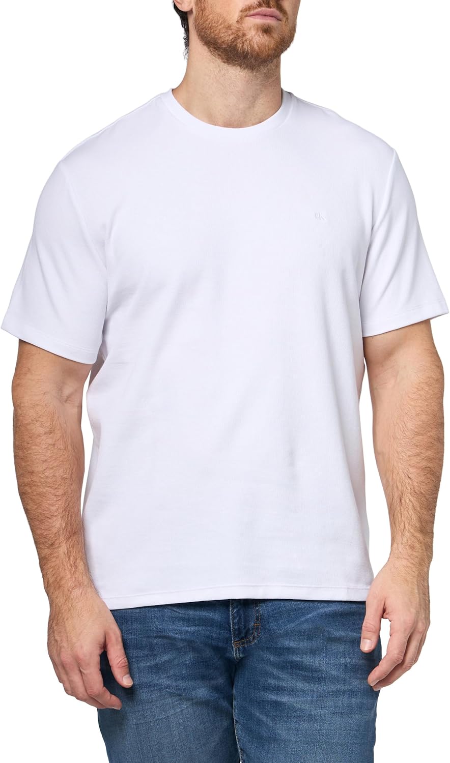 

Мужская футболка Calvin Klein с микровафельным принтом и коротким рукавом, Brilliant White, Белый, Мужская футболка Calvin Klein с микровафельным принтом и коротким рукавом, Brilliant White