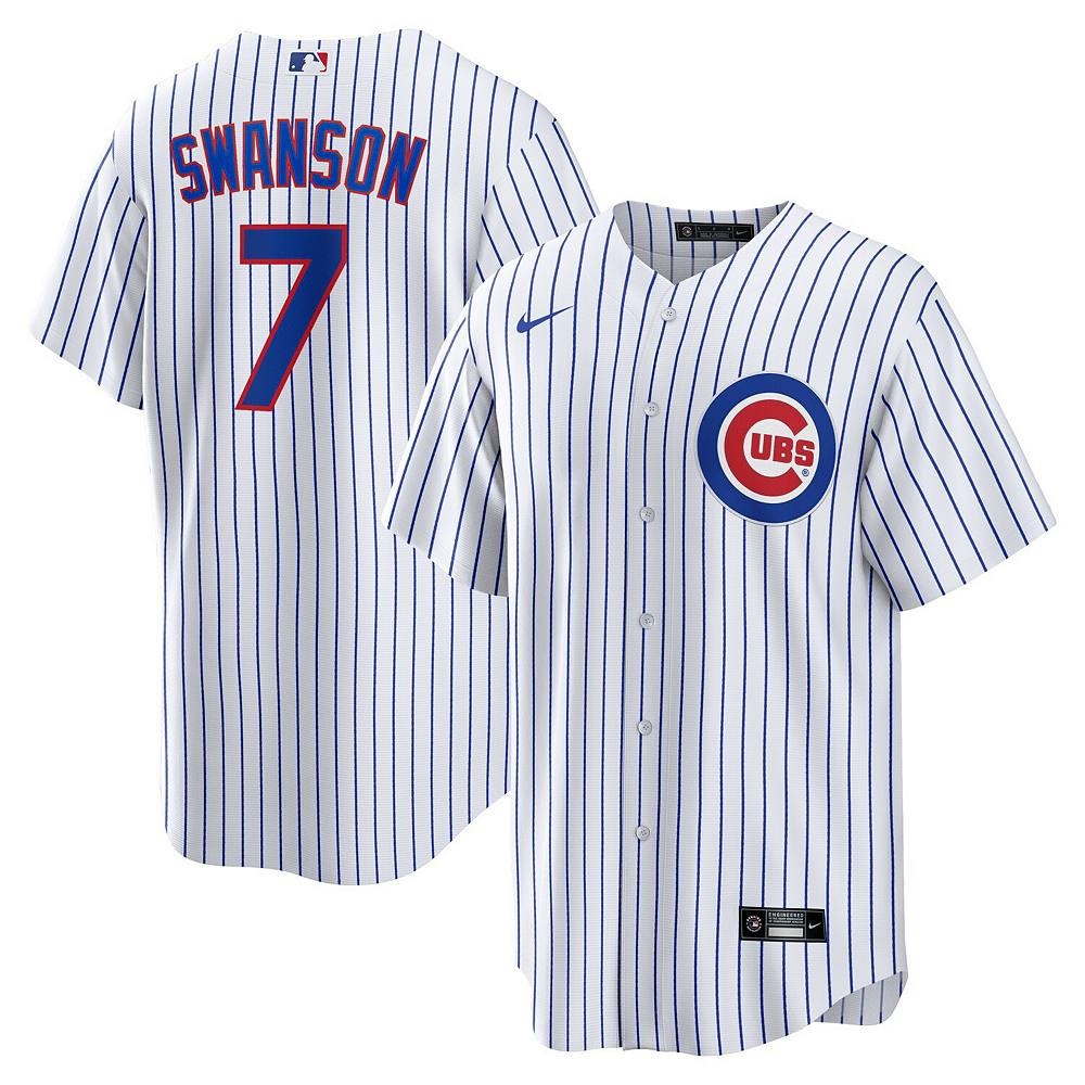 

Мужская футболка Nike Dansby Swanson White/Royal Chicago Cubs Home Replica Player, цвет Cub White