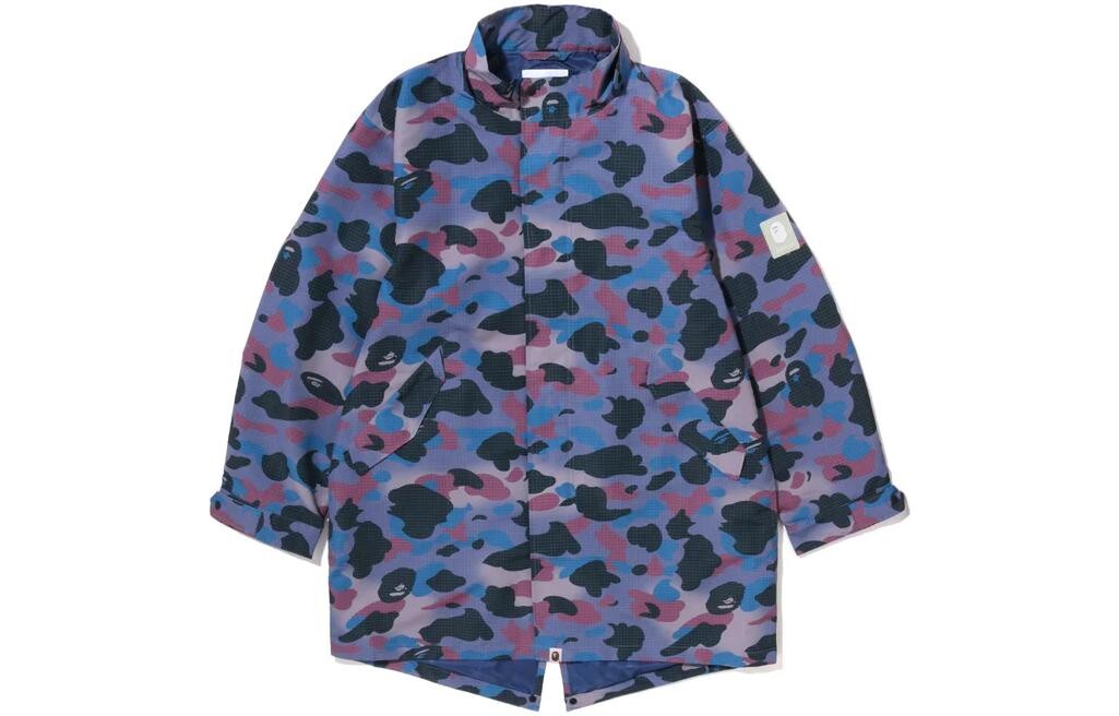 Пальто свободного кроя BAPE Grid Camo Fish Tail A Bathing Ape, зеленый — фото 4