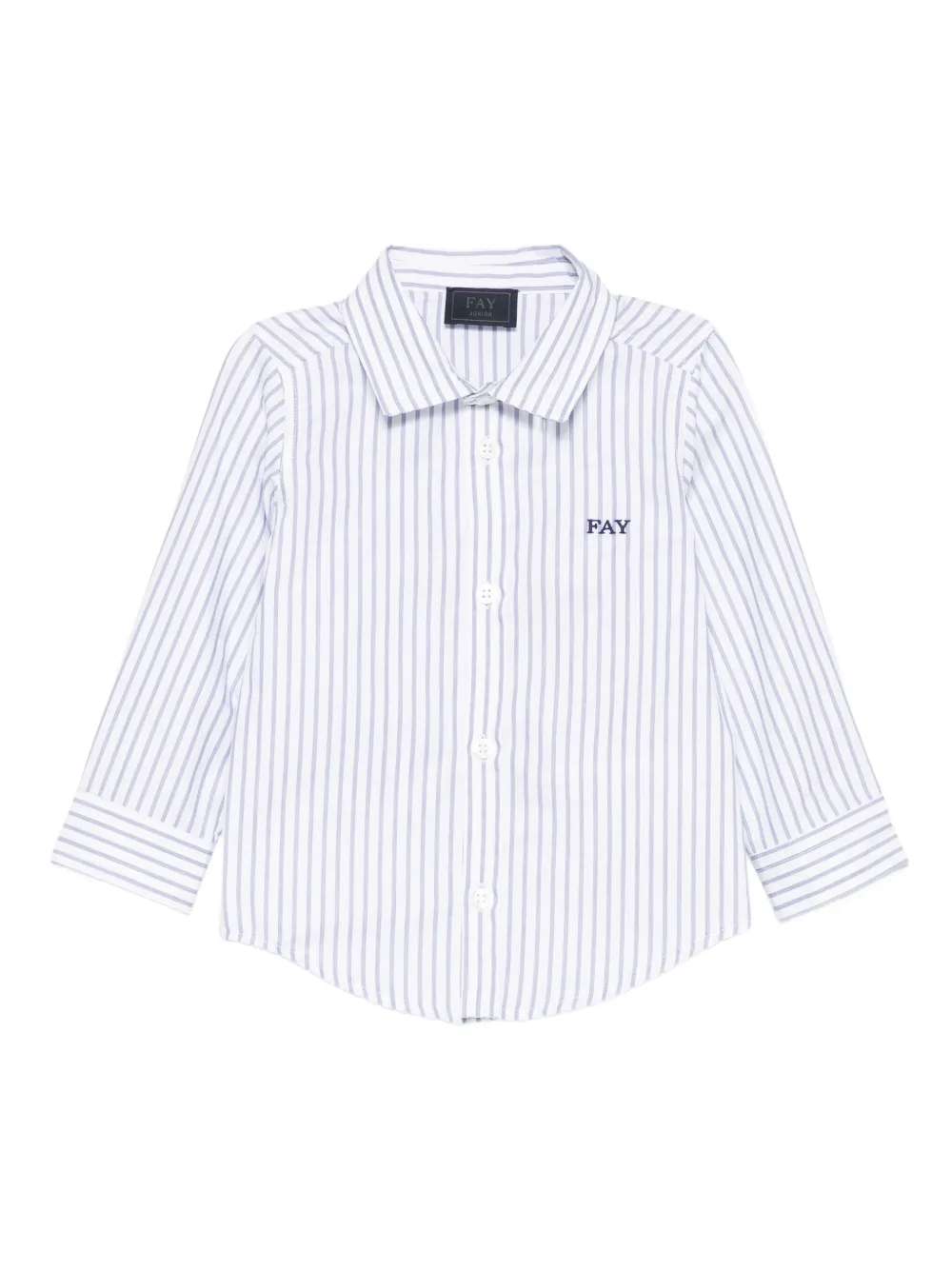 

Полосатая рубашка с длинными рукавами Fay Kids, белый