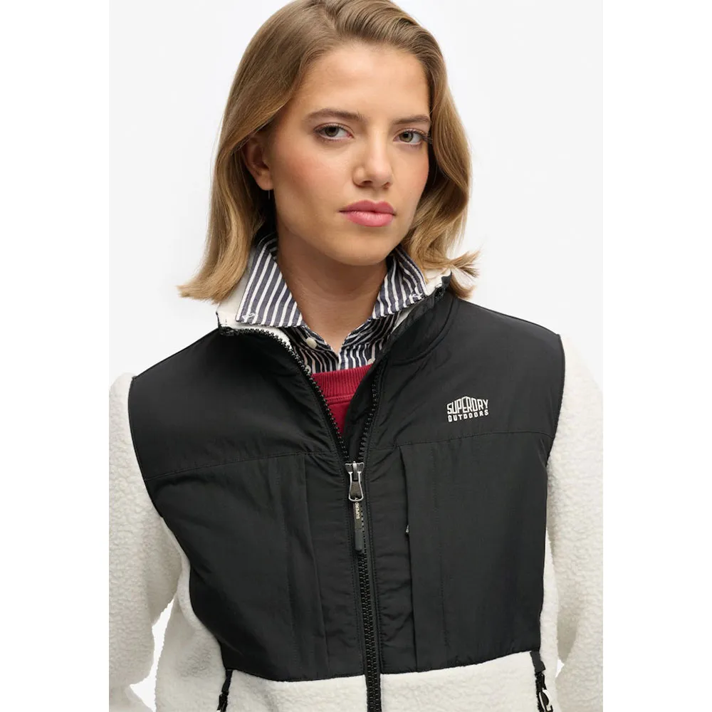 Флисовая куртка Superdry Hybrid Trekker, белый — фото 4