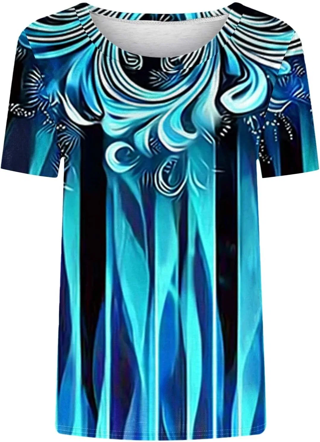 Женская рубашка с цветочным принтом, Generic, 4a-blue — фото 4