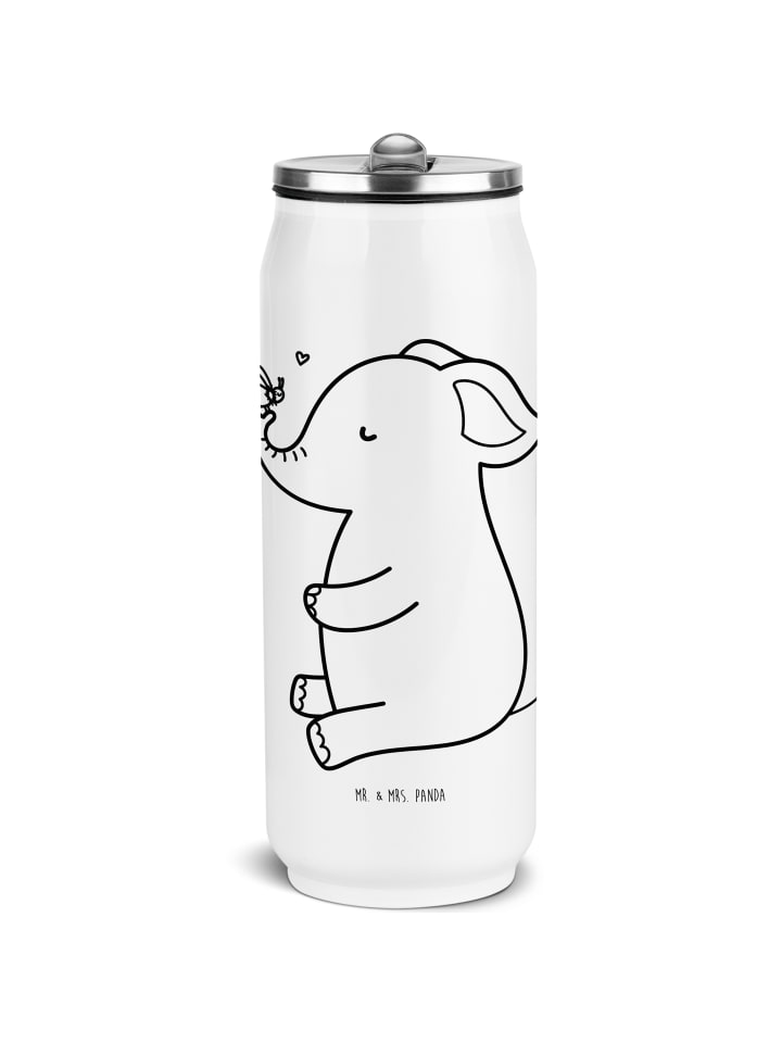 

Mr. & Mrs. Panda Бутылка для питья с изображением слона и пчелы, без надписи, белого цвета