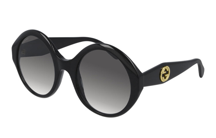 

Очки солнцезащитные женские Gucci круглые, черный / серый