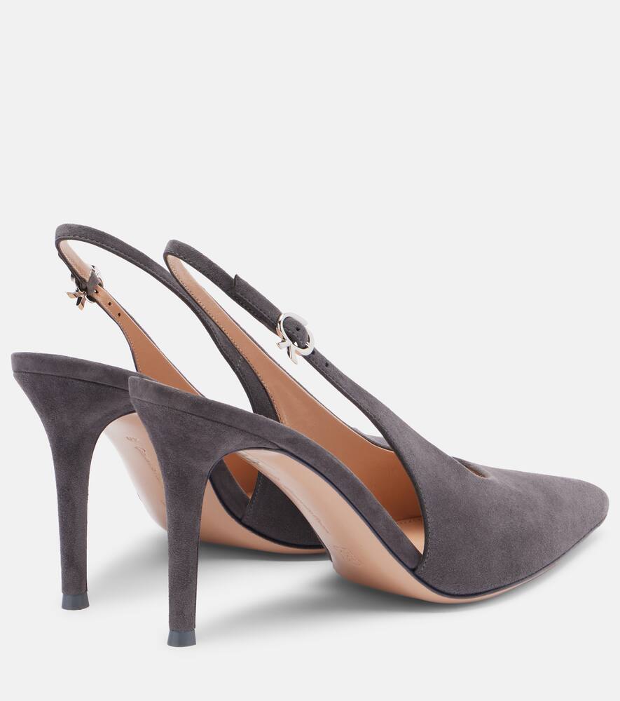 Robbie 85 замшевые лодочки-слинги Gianvito Rossi, Lapis — фото 2
